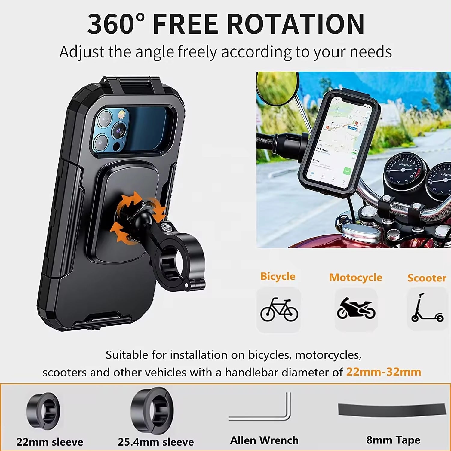 Kewig Motorcycle Accessories Motorcycle phone holder (M18L-B1)